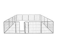 Petigi Parc Enclos Cage pour Chiens Chiots Animaux Lapin Métal Solide 4 Tailles 8,16 ou 24 Panneaux Argent