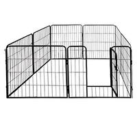 Petigi Parc Enclos Cage pour Chiens Chiots Animaux Lapin Métal Solide 4 Tailles 8 ou 16 Panneaux