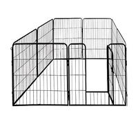 Petigi Parc Enclos Cage pour Chiens Chiots Animaux Lapin Métal Solide 4 Tailles 8 ou 16 Panneaux