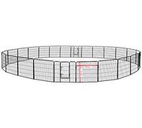 Petigi Parc Enclos Cage pour Chiens Chiots Animaux Lapin Métal Solide 4 Tailles 8 ou 16 Panneaux