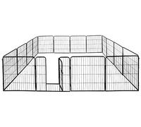 Petigi Parc Enclos Cage pour Chiens Chiots Animaux Lapin Métal Solide 4 Tailles 8 ou 16 Panneaux