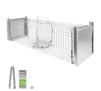 Petigi Piège Vivant Capture relocalisation martre Chat Castor Renard Cage INOX modèle 09 (102 x 26 x 26 cm)