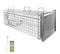 Petigi Piège Vivant Capture relocalisation martre Chat Castor Renard Cage INOX modèle 17 (102 x 34 x 34 cm)