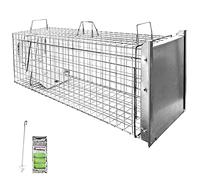 Petigi Piège Vivant Capture relocalisation martre Chat Castor Renard Cage INOX modèle 21 (120 x 34 x 42 cm)