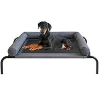 PETIME Coussin surélevé rafraîchissant pour Chiens de Petite Taille, lit Portable pour intérieur et extérieur pour Animal de Compagnie, Cadre avec Maille Respirante et traversins Amovibles (106,7 cm)