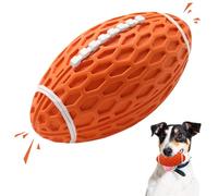 Petinstinct Jouet Couineur pour Chiens, Ballon en Caoutchouc Saveur Bacon pour Mâcheurs Agressifs, Jouet Flottant de Rapport Durable et Interactif pour Chiens Moyens et Grands, Orange, Grand