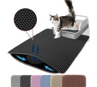 Petinstinct Tapis de litière pour Chat, 116x66cm, Tapis Double Couche géant étanche en nid d'abeille, Antidérapant et Durable, XXL, Extra Grand, Nior