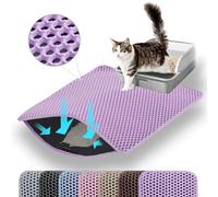Petinstinct Tapis de litière pour Chat, 116x66cm, Tapis Double Couche géant étanche en nid d'abeille, Antidérapant et Durable, XXL, Extra Grand, Violet, Lilas