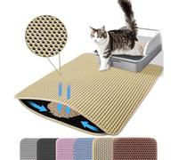 Petinstinct Tapis de litière pour Chat, 116x66cm, Tapis Double Couche géant étanche en nid d'abeille, Antidérapant et Durable, XXL, Extra Grand, Kaki