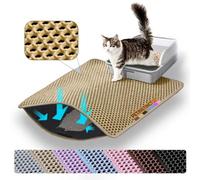 Petinstinct Tapis Litière Chat Extra Grand, 116×66cm, XXL, Beige | Structure Alvéolée à Double Couche, Capture Efficace de la Litière, Lavable, Durable et Résistant aux Griffures, Antidérapant