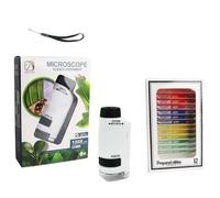 Petiscope Enfant Portable, Microscope Portable Enfant, Microscope de Poche,Grossissement (60-120 Fois), conçu pour améliorer Les capacités d'observation des Enfants