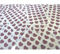 Petit 10x8mm (0.4" X0.8 ") Forme de Cœur Code Couleur Autocollants - Lot 256 en Cœurs Étiquettes Collantes pour Loisirs Créatifs, Fabrication Cartes & Décoration - 32 Disponibles - Bordeaux