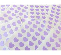 Petit 10x8mm (0.4" X0.8 ") Forme de Cœur Code Couleur Autocollants - Lot 256 en Cœurs Étiquettes Collantes pour Loisirs Créatifs, Fabrication Cartes & Décoration - 32 Disponibles - Pâle Violet Lilas