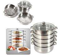 Petit 26cm 5 Niveaux En Acier Inoxydable Cuiseur À Vapeur Cuiseur À Vapeur Cuisinier Alimentaire Pot Set Chaud