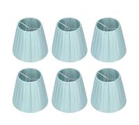 Petit Abat-Jour Lot de 6, Clip sur Abat-Jour en Tissu Bleu Clair Abat-Jour Lustre Abat-Jour Couvercle de Lampe Murale pour Ampoule A B C F P