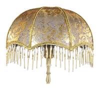 Petit Abat-Jour Lustre Candal En Tissu, Abat-Jour En Tissu Avec Suspension Parapluie Rétro, Abats -Jours À Pompons, Umbrella Lampshade Pour Petite Lampe Suspendue, Lustre En Cristal (D)