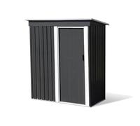 Abri de jardin en acier 1.13 m² , porte coulissante L152 x l75 x H 181 -à 158 cm - gris anthracite