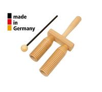 Petit Agogo En Hêtre 2 Tons Avec Baguette - 3+