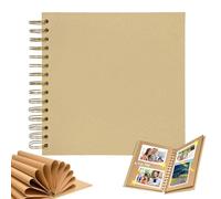 Petit album photo à personnaliser Scrapbooking Livre, 20.5x20.5cm Album à Spirale en Papier Kraft, Album Photo Reliure Spirale Convient pour Souvenirs Voyage, Fêtes Fin D'études (Kaki)