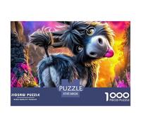 Petit âne 1000 Pièces Puzzle Animaux pour Enfants À Partir De 14 Ans, Parfait pour Les Amateurs De Puzzles, Cadeau, Stimulant, Jeux Éducatif, Qualité Premium 38x26cm/1000pcs