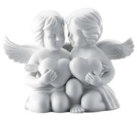 Petit ange blanc mat avec cœur