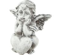 Petit ange coeur Décoration funéraire Gris 5,5cm Set de 6