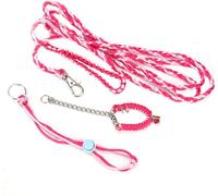 Petit animal de compagnie écureuil hamster guinéen en plein air Laisse -Pour la formation à la marche Lead -Tronc de câble (Pink & Rose Red)