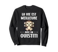 Petit Animaux Singe la Vie est Meilleure avec Un Ouistiti Sweatshirt