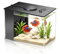 Petit Aquarium 3,7 L avec éclairage 3 Couleurs et Système de Filtration | Aquarium Complet pour Petits Poissons Crevettes Plantes Aquascape DIY, Idéal pour Bureau, Chambre ou Décoration Intérieure