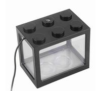 Petit Aquarium Betta en Acrylique - Aquarium de Bureau pour Poissons Betta Thaïlandais - Bol à Poissons Betta Décoratif pour la Maison et Le Bureau (Black)