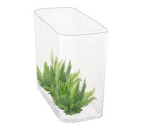 Petit aquarium - Bol à poisson Betta de bureau avec lumière LED, verre pour crevettes, gupy, habitat de tortue portable, kit de décoration pour débutant, installation facile Nano bureau à domicile