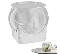 Petit aquarium de bureau en verre transparent - Vase rond pour terrarium - Réservoir de poissons Betta, centre d'exposition floral, Turtle Starter Habitat, eau compacte - Écosystème avec un design
