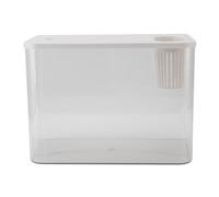 Petit Aquarium en Plastique Clear écologique Desktop Aquarium Miniature Conception d'espace économise pour Les crevettes Or Betta Fish Tortue Salon Bourse 12,4 Pouces (Blanc)