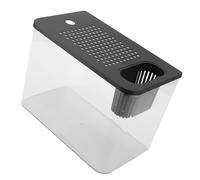 Petit Aquarium en Plastique Transparent, Aquarium pour Le Poisson Rouge, Les Tortues, Les Crevettes, Les Paysages de Bricolage, 1,2 Gall (Black)