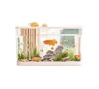 Petit aquarium, filtrage créatif, eau qui coule silencieusement, micro paysage, bureau de bureau, décoration de la maison, petit réservoir de bureau paysage de luxe dans la maison salon, B, S