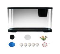 Petit Aquarium - Kit Aquarium Complet,Set Aquatique avec Accessoires de Décoration pour Bureau et Pièce pour Élevage de Crevettes et Méduses pour Débutants Adultes Amateurs de Betta