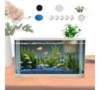 Petit Aquarium | Kit Aquarium Complet - Set Aquatique avec Accessoires de Décoration pour Bureau et Pièce pour Élevage de Crevettes et Méduses pour Débutants Adultes et Amateurs de Betta