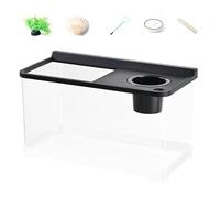 Petit Aquarium Lumières 3 Couleurs,Bac À Poisson Paysager | Écosystème pour Bureau Table Salon Chambre Entrée Aménagement