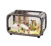 Petit aquarium, petit aquarium Betta complet en acrylique avec couvercle, récipient décoratif de bureau avec cadre d'escalade pour chambre d'amis, animaux aquatiques, escargots, poissons de combat
