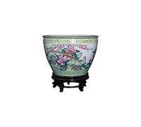 Petit Aquarium Réservoir de Poisson en céramique Pivoine Pastel Peint à la Main, réservoir de Tortue Domestique, Salon, Cour, Pot de Lotus, Ornements Kit Aquarium(S)
