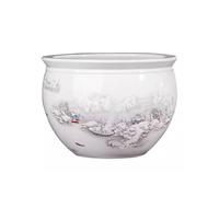 Petit Aquarium Réservoir de Poisson en céramique, réservoir de nénuphar Blanc, réservoir de Tortue Domestique, Ornements de décoration d'entrée de Salon Kit Aquarium(M)