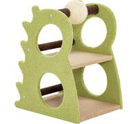 Petit arbre à chat COSTWAY, en forme de dinosaure, arbre à chat à 2 niveaux avec boule à gratter en sisal pivotante & tissu doux en peluche, arbre à chat Meuble pour chats, vert
