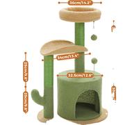 Petit arbre à chat, design triple couche, confortable condo, AMT0231GN, M