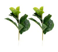 Petit arbre artificiel à feuilles de violon de 11 pouces, faux arbre Ficus Lyrata, décoration intérieure et extérieure pour cour de mariage