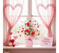 Petit arbre de Saint Valentin - Tulipes artificielles pour table, fabriquées à partir de soie et de plastique PE, aspect naturel, convient pour la décoration intérieure