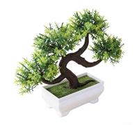 Petit arbre en plastique imitation eucalyptus pour décoration d'intérieur | Design réaliste de barbe de dragon, couleur verte vive, pas besoin d'arrosage, feuillage en plastique