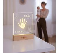Petit Artichaut Cadre souvenir d'empreintes de mains et de pieds de bébé avec lumière LED - Kit d'empreintes de mains de nouveau-né à faire soi-même, cadre de mémoire de bébé personnalisé, cadeau de