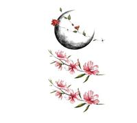 Petit autocollant de tatouage temporaire imperméable à l'eau feuille colorée fleur Art poignet cou femmes faux Mini Tatoo(CH02)