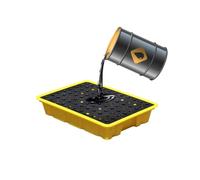 Petit bac d'égouttement pour tonneaux, capacité de charge 50 kg, palette industrielle modulaire pour garage, cave, laboratoire, bureau (4 L/33 x 33 x 5,8 cm)