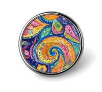 Petit badge rond à motif cachemire psychédélique, épingle à revers pour sac, chemise, accessoires, 2,5 cm